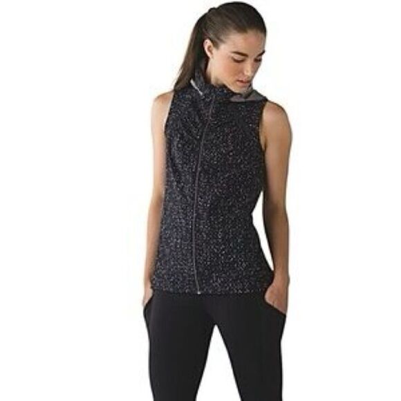 LULULEMON Go The Distance Vest Butterfly Texture Mink Berry Black - Picture 1 of 16